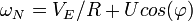 \omega_N=V_E/R+U cos
