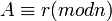 A\equiv r