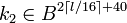 k_2 \in B^{2\left\lceil l/16 \right\rceil+40}