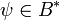 \psi \in B^{\ast}