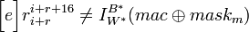\Biglr_{i+r}^{i+r+16} \ne I_{W^{\ast}}^{B^{\ast}}