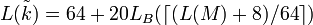 L=64+20L_B/64 \right\rceil)