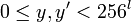 0 \le y,y^{\prime}<256^l
