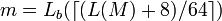 m=L_b/64 \right\rceil)