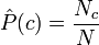 \hat{P} = \frac{N_c}{N}