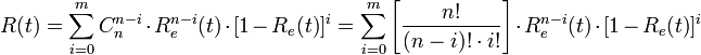  R = \sum^{m}_{i=0} C_n^{n-i} \cdot R_e^{n-i} \cdot^i = \sum^{m}_{i=0} \left \cdot R_e^{n-i} \cdot^i 