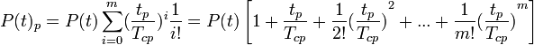 {P_p} = P\sum^{m}_{i=0}^i \frac{1}{i!} = 
P\left