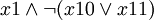 x1\wedge\neg
